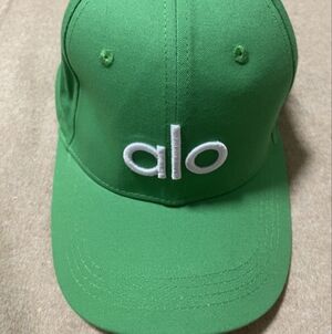 ALO Yoga Vibrant Green Cap with White Logo